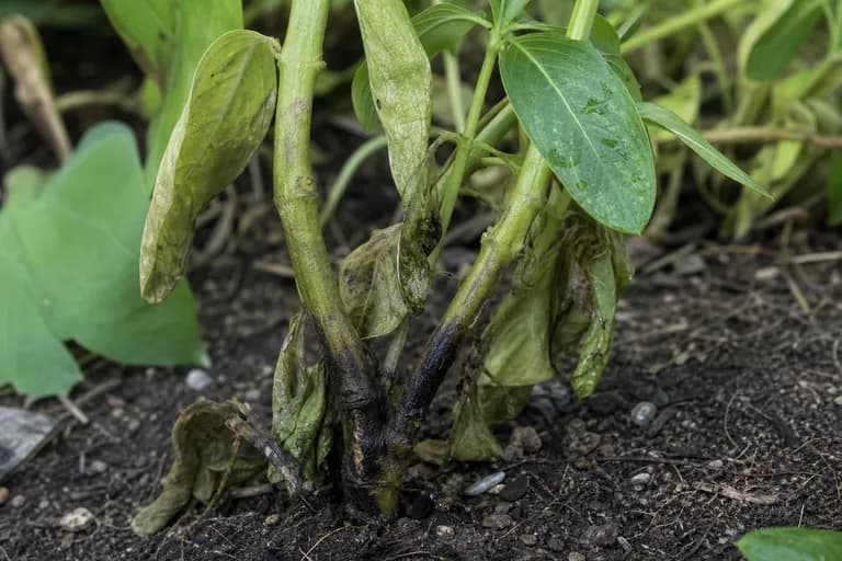 Pudrición del tallo por Phytophthora
