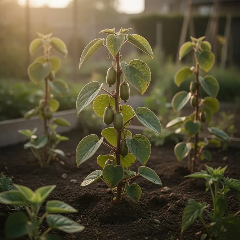 Junge Blätter der bunten Kiwi-Ranke mit rosa und weißer Färbung