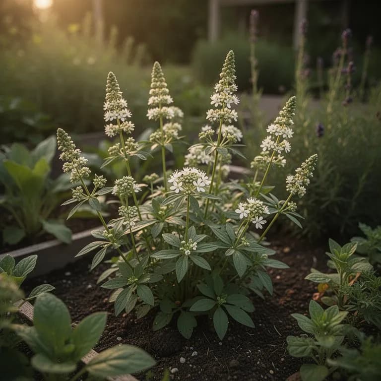 Nahaufnahme von Anisblütendolden, bedeckt mit winzigen weißen Blüten