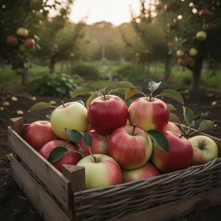 Hand harvesting a large ripe Honeycrisp apple by lifting and twisting from the spur