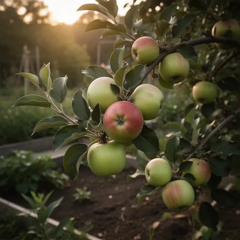 Gärtner beim Winterschnitt eines ruhenden Winesap-Apfelbaums, um seine offene Krone zu formen