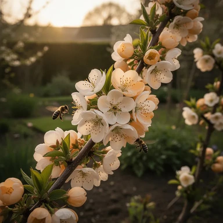 Delicadas flores rosadas pálidas del albaricoque Blenheim abriéndose a comienzos de la primavera