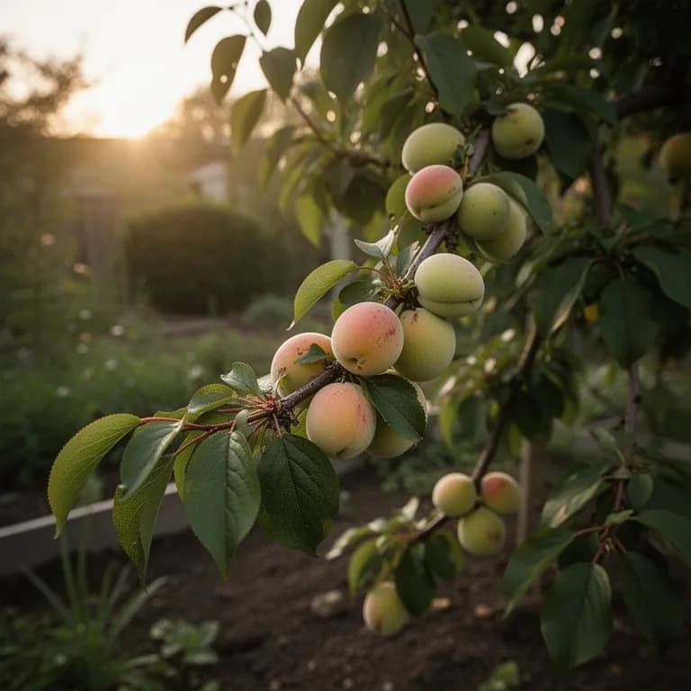 Gärtner beim Schneiden eines mandschurischen Aprikosenbaums im Sommer nach der Ernte