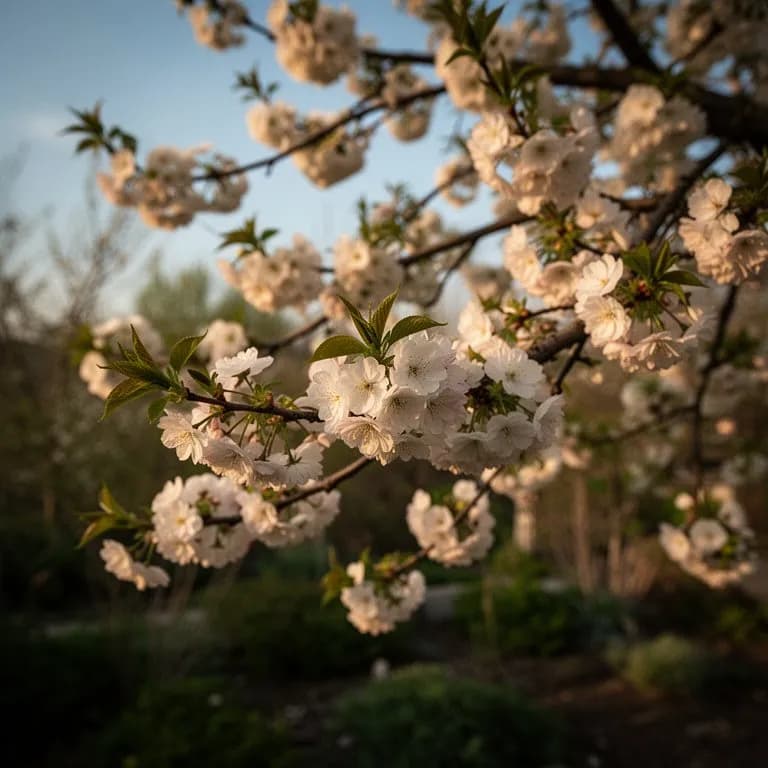 Albaricoquero en plena floración primaveral con flores blanco-rosadas