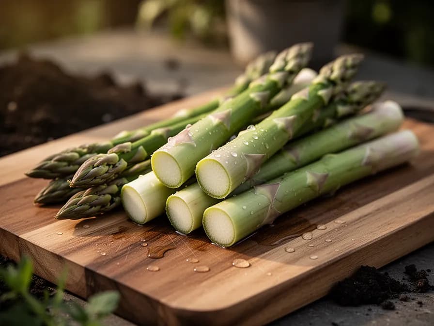 Fresh asparagus spears bundled for the kitchen