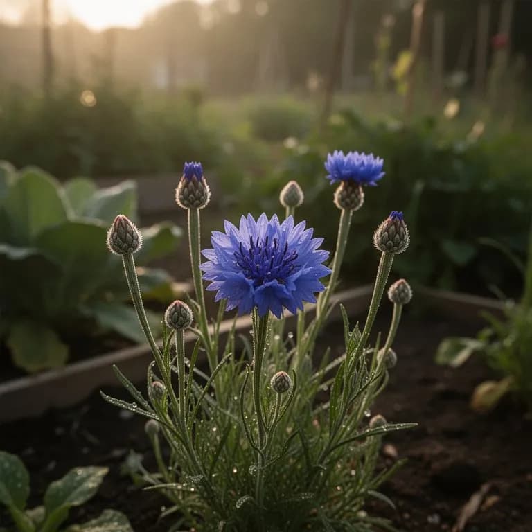 Getrocknete Kornblumen, die ihre blaue Farbe behalten