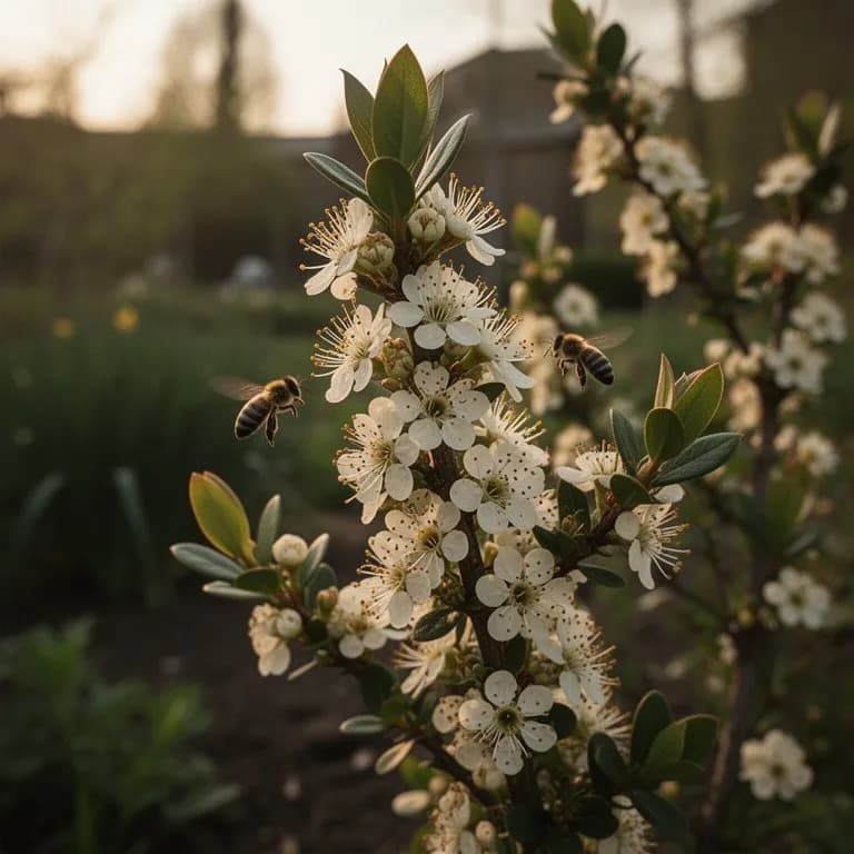 Pequeñas flores amarillas del agracejo agrupadas a lo largo de un tallo espinoso en primavera