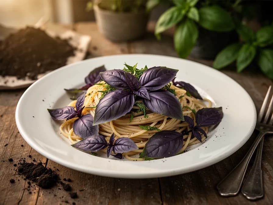Purpurbasilikaum-Pesto