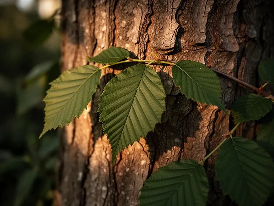 Ripe beechnuts in their spiny husks on a branch