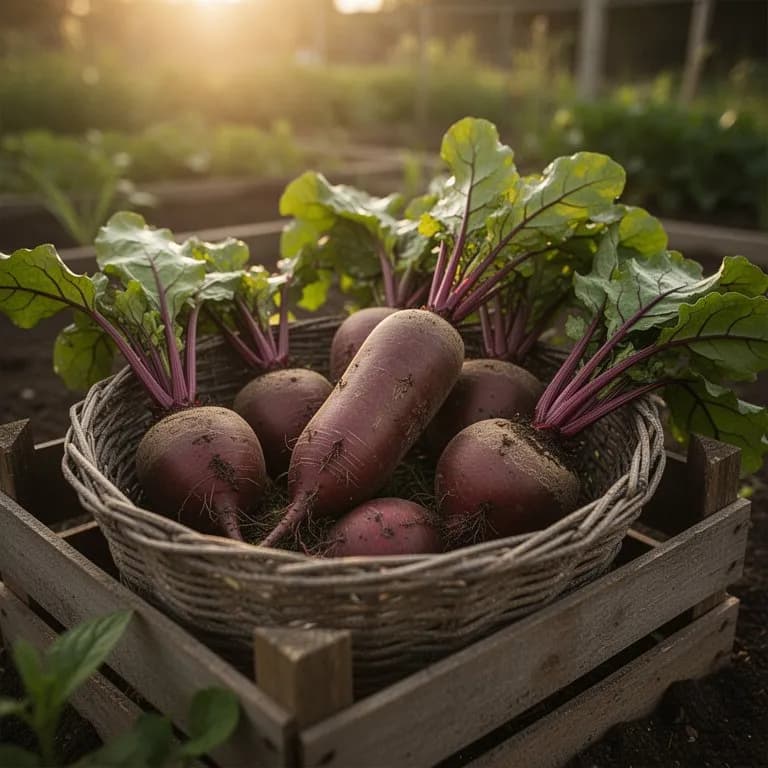 Freshly pulled Cylindra beets showing their distinctive elongated cylindrical shape