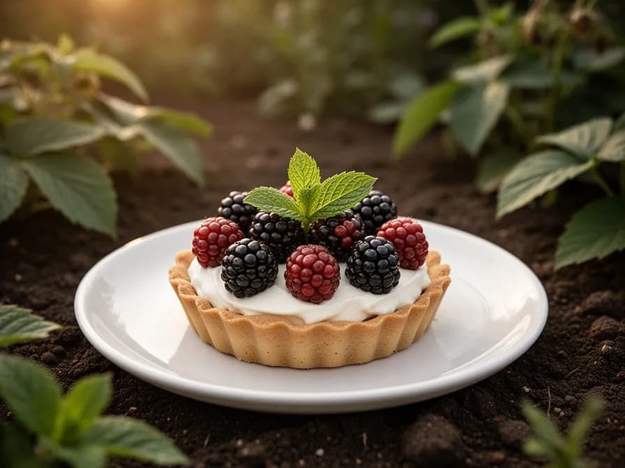 Brombeermarmelade wird in einem Topf auf dem Herd zubereitet