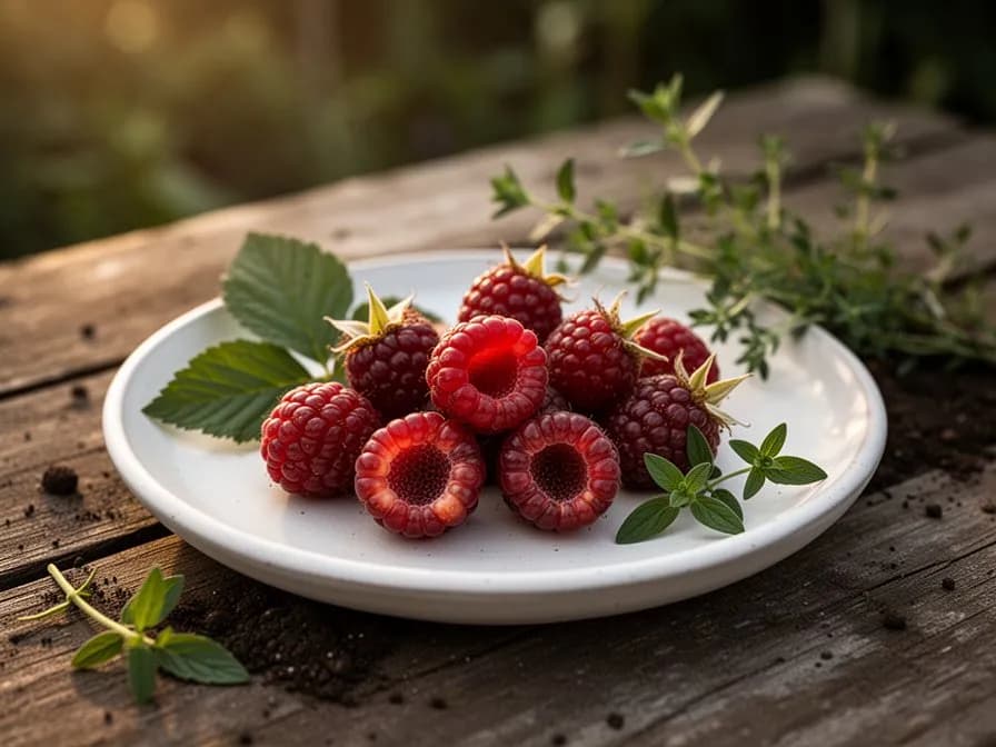 Junge Boysenbeeren-Ruten, die im frühen Frühling entlang eines Drahtspaliers gezogen werden