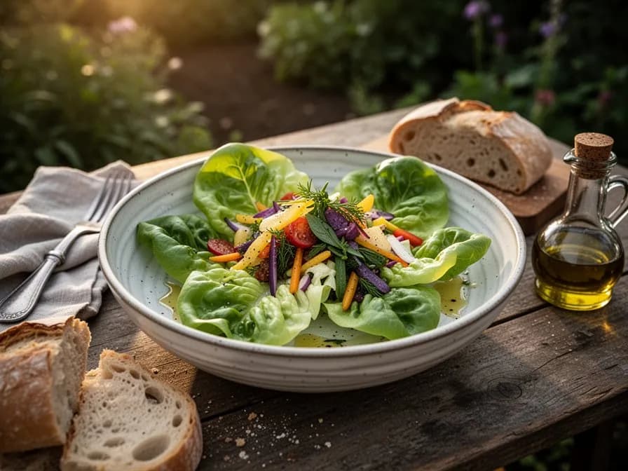 Klassischer Buttersalat mit Dijon-Vinaigrette