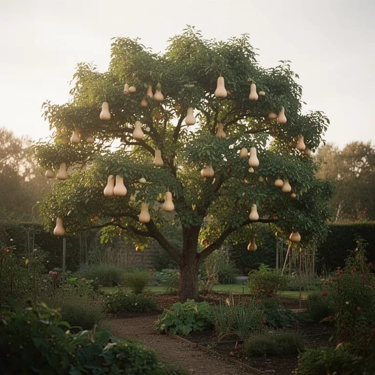 Ausgewachsener Butternus-Baum mit breiter, offener Krone im Sommer