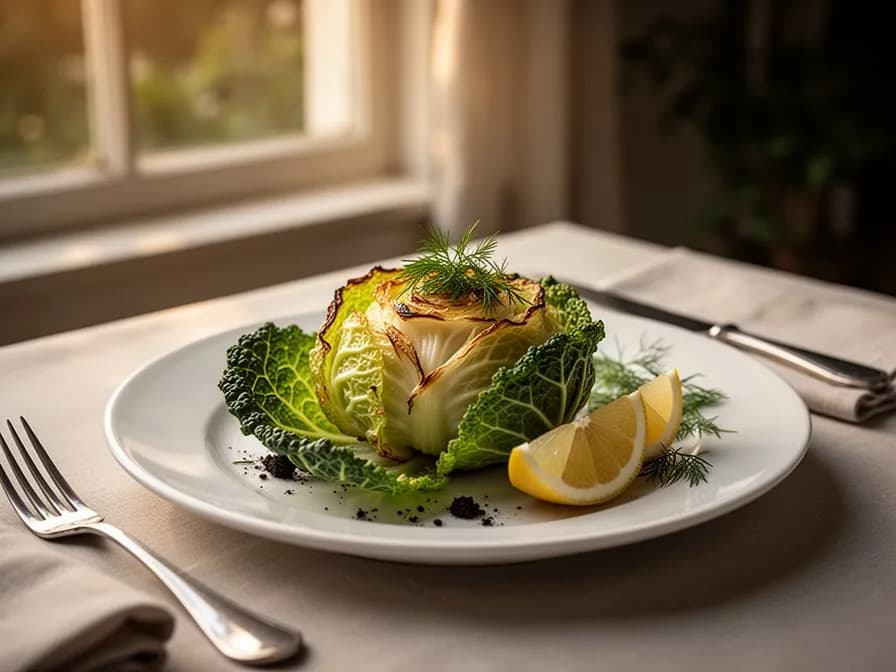 In Butter gebratene Mini-Wirsing-Hälften