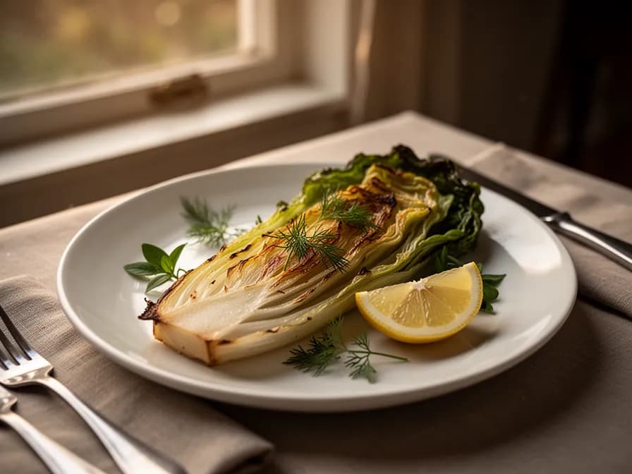 Fresh walking stick cabbage leaves chopped and stir-fried with garlic in a wok