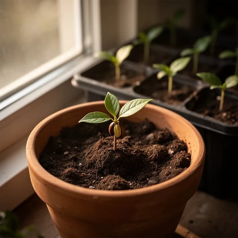 Cacao - Germinación de la semilla y emergencia de la plántula