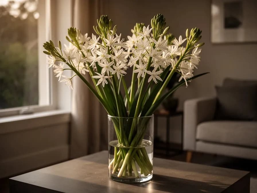 Bulbos de camassia asados en horno de tierra con un exterior oscuro y caramelizado sobre una tabla de madera