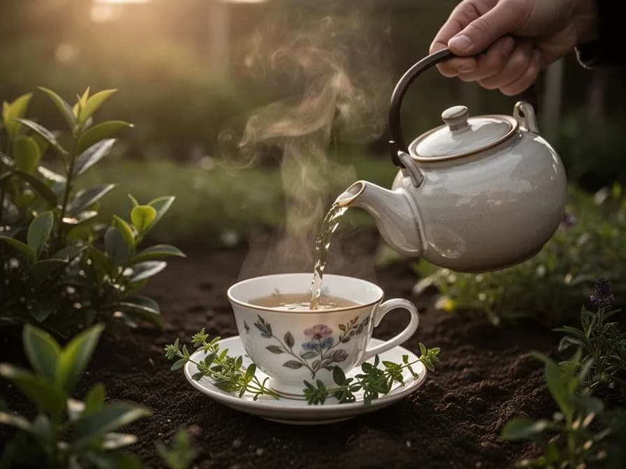 Té verde de hojas frescas