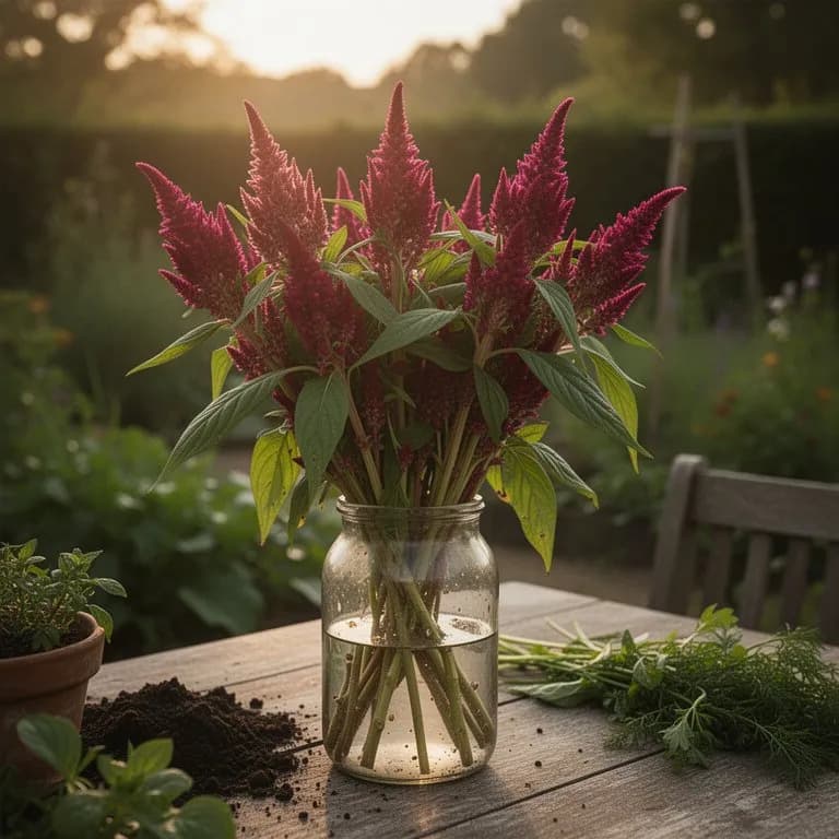 Salteado de hojas de celosia y cacahuete