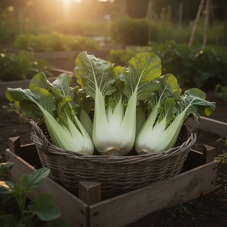 Freshly harvested celtuce stems with leaves trimmed showing pale jade-green interior