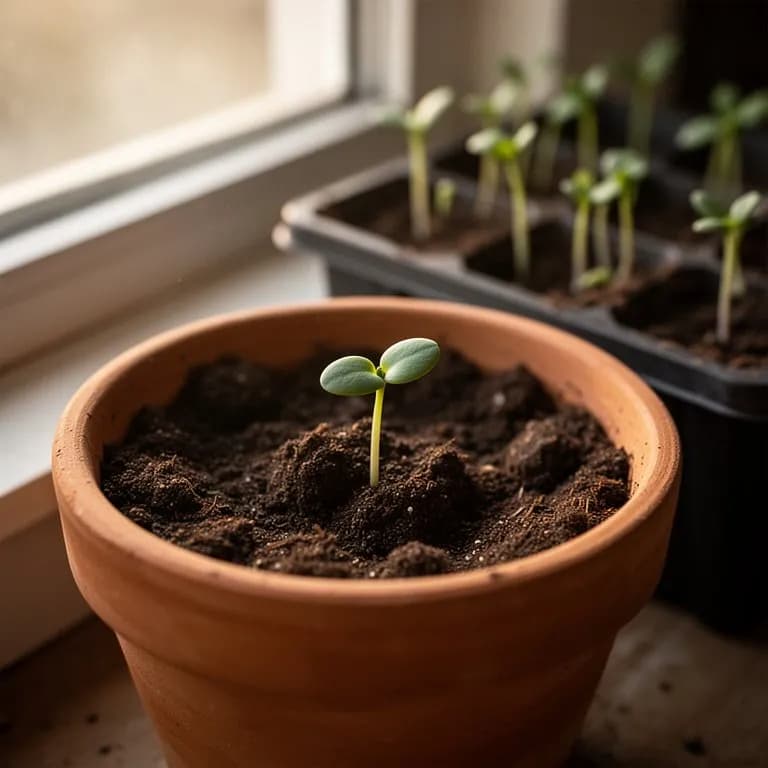 Junge Sämlinge des sibirischen Schnittlauchs mit feinen röhrenförmigen Blättern, die aus reichem Gartenboden herauswachsen