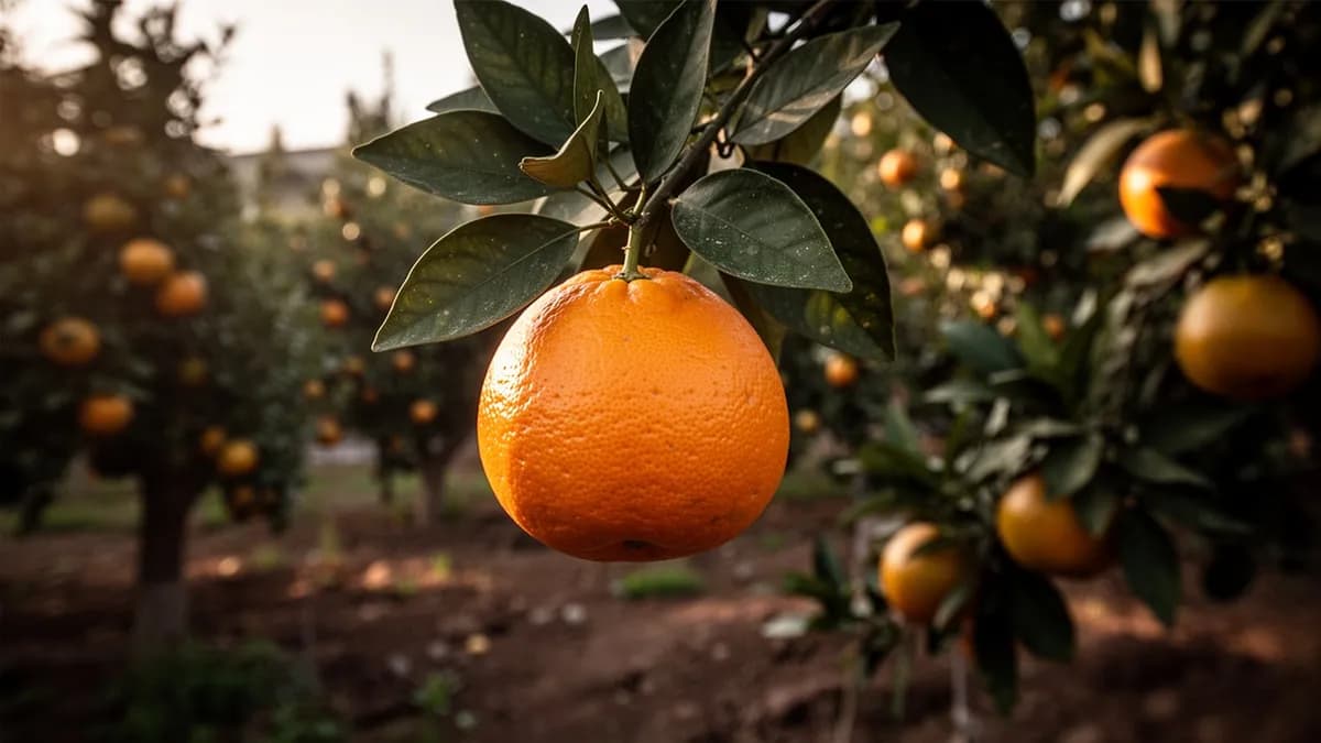 Manos pelando una clementina madura y dejando ver gajos jugosos de color naranja brillante