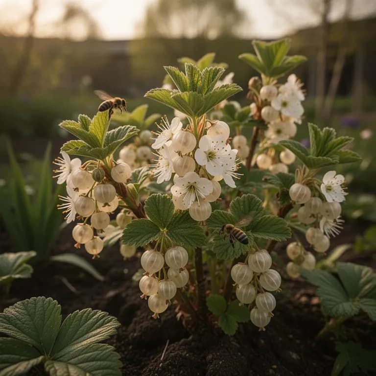 Weiße Moltebeerblüte in voller Blüte