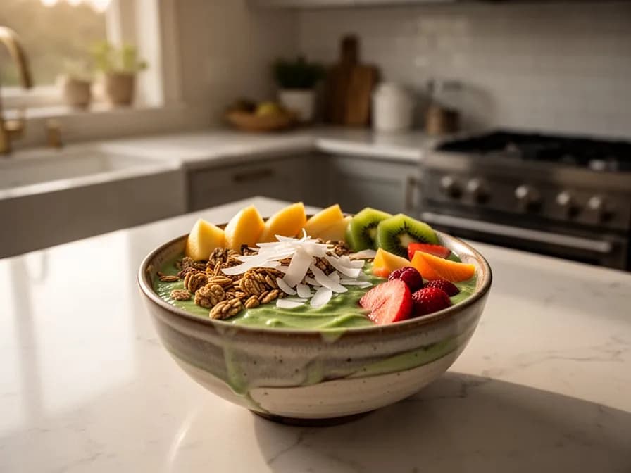 Bowl de batido de coco fresco