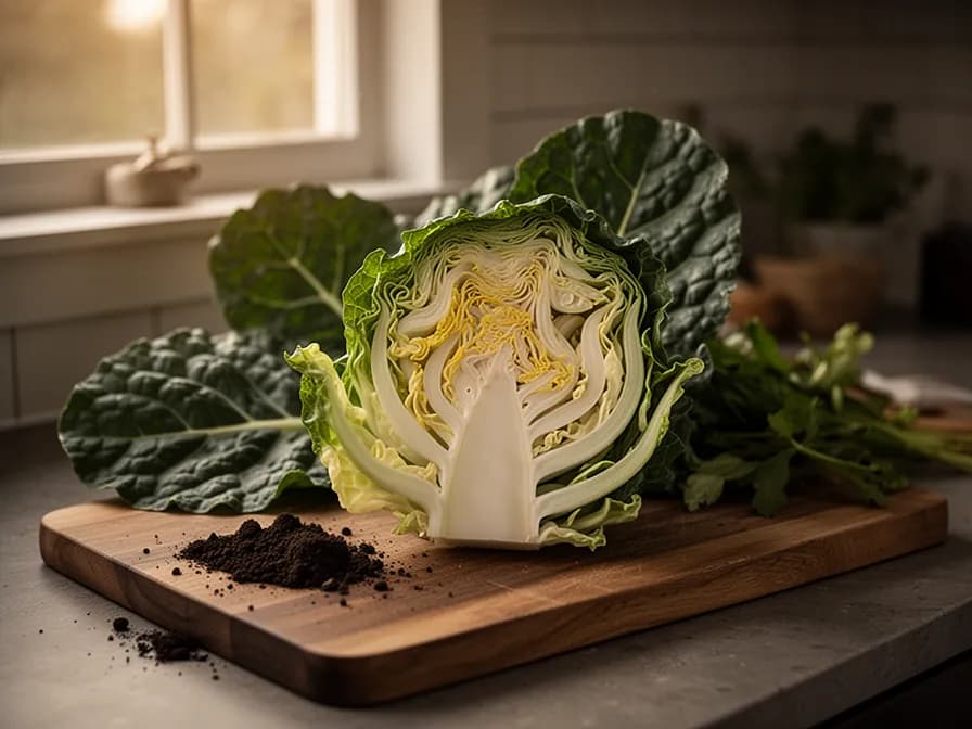 Blätterkohlblätter als Wraps gefüllt mit Gemüse und Getreide