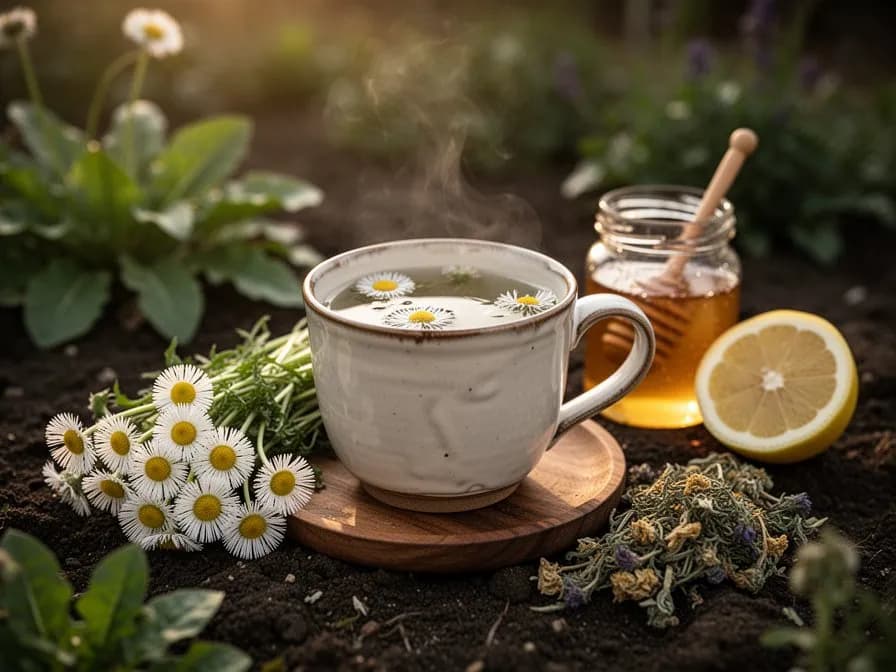 Infusión tradicional de tusilago para la tos