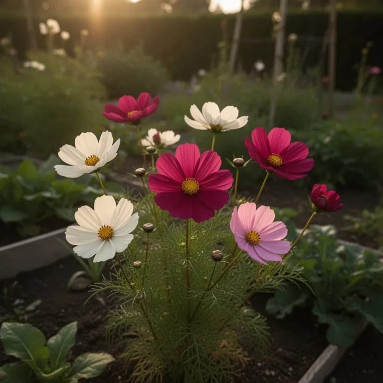 Prensa de flores de cosmos