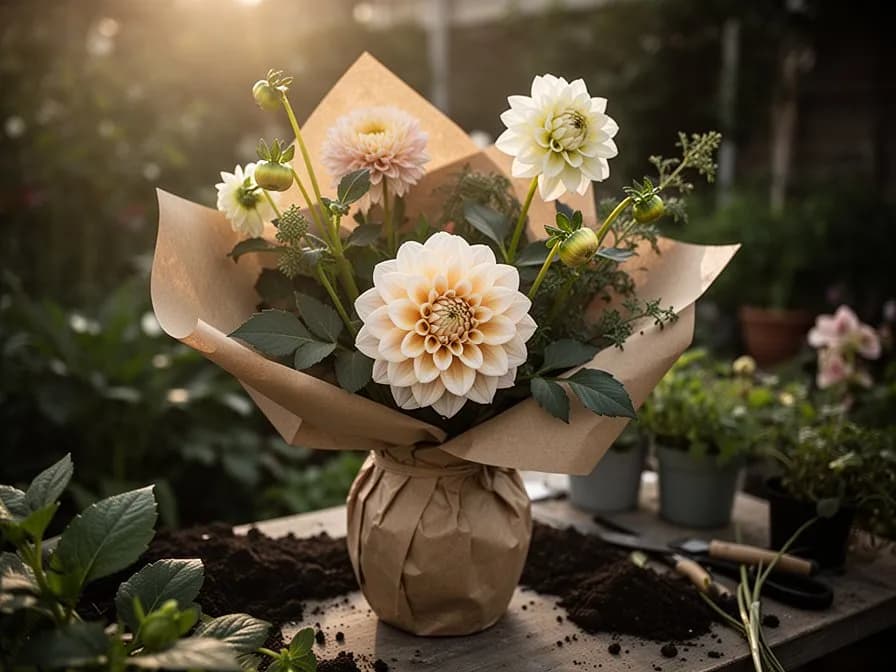 Tuberculos de dalia asados con hierbas