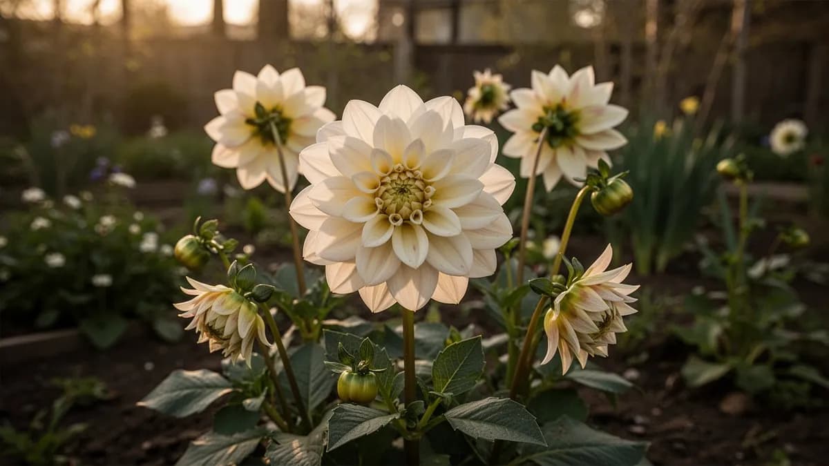 Impresionante arreglo floral con dalias de plato como flor principal y follaje complementario