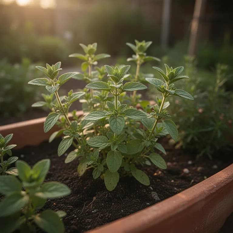 Aromatische Damiana-Blätter in Nahaufnahme