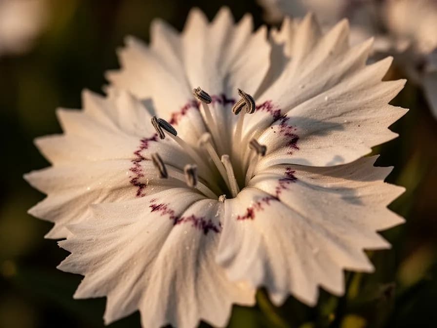 Gärtner entfernt verblühte Nelkenblüten mit einer Gartenschere