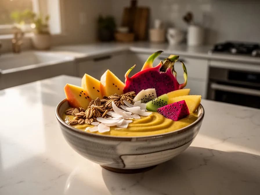 Bol de smoothie de pitahaya amarilla