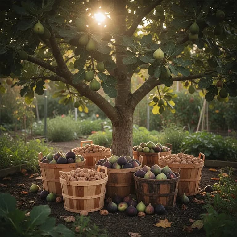 Ripe purple figs hanging from a branch ready to harvest