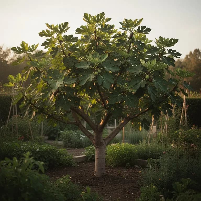 Gardener pruning a fig tree in late winter