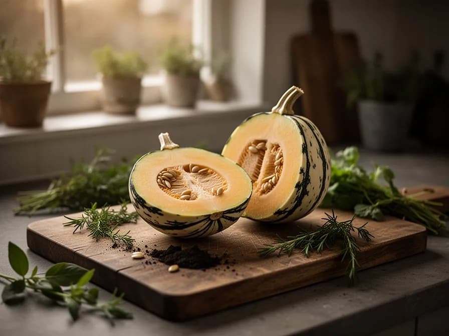 Klassischer Gem-Kürbis mit Butter