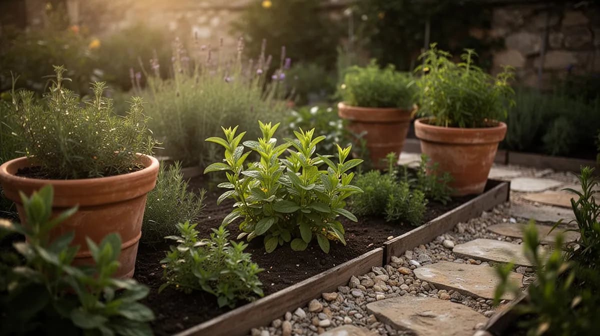 Planta de jengibre creciendo con éxito en un gran recipiente en un patio