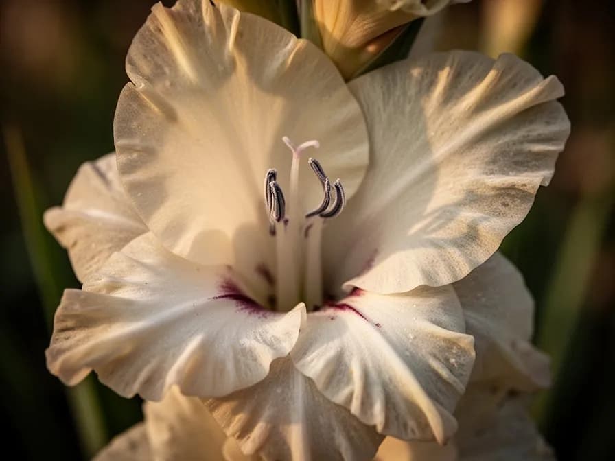 Frische Gladiolenknollen mit papierartiger Hülle, bereit für die Frühjahrspflanzung
