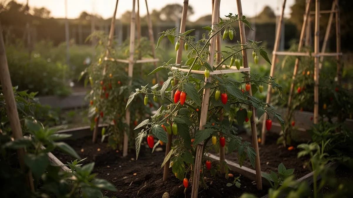 Goji plantado como seto informal junto a una valla de jardín