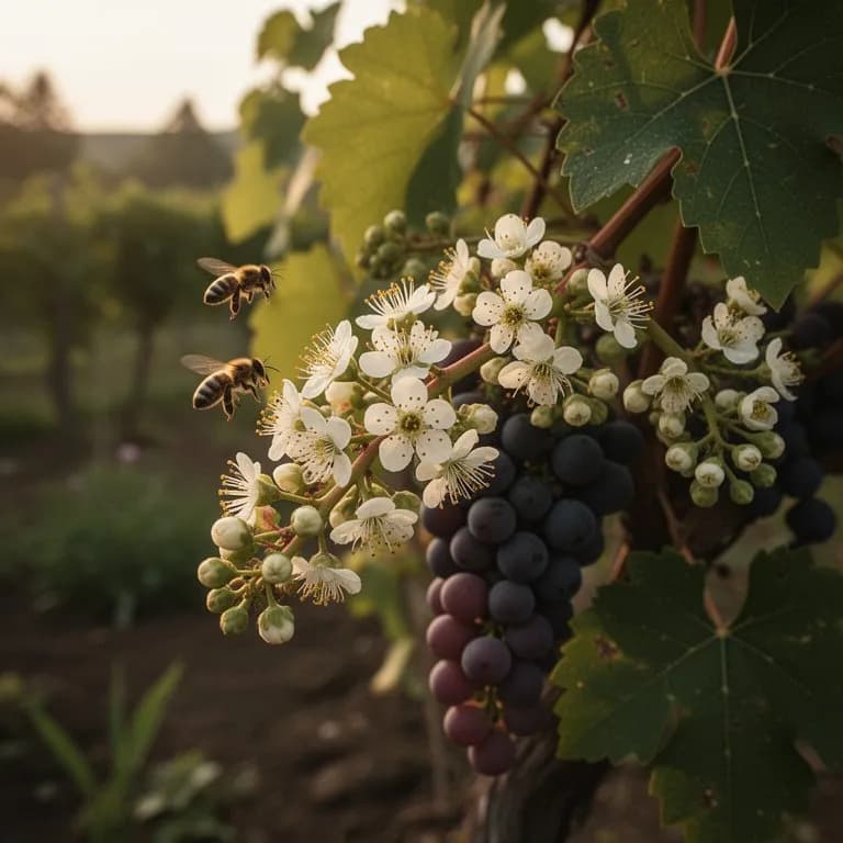 Cabernet Sauvignon Triebe mit leuchtend rot getönten Knospen, die anschwellen und erste grüne Triebspitzen im Frühling herausschieben