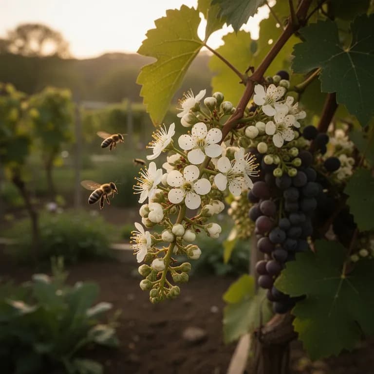 Vid de Pinot Noir mostrando la brotación temprana de primavera con hojas jóvenes recién abiertas