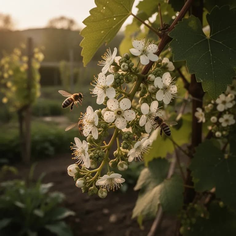 Vid de Riesling mostrando el primer brote de primavera