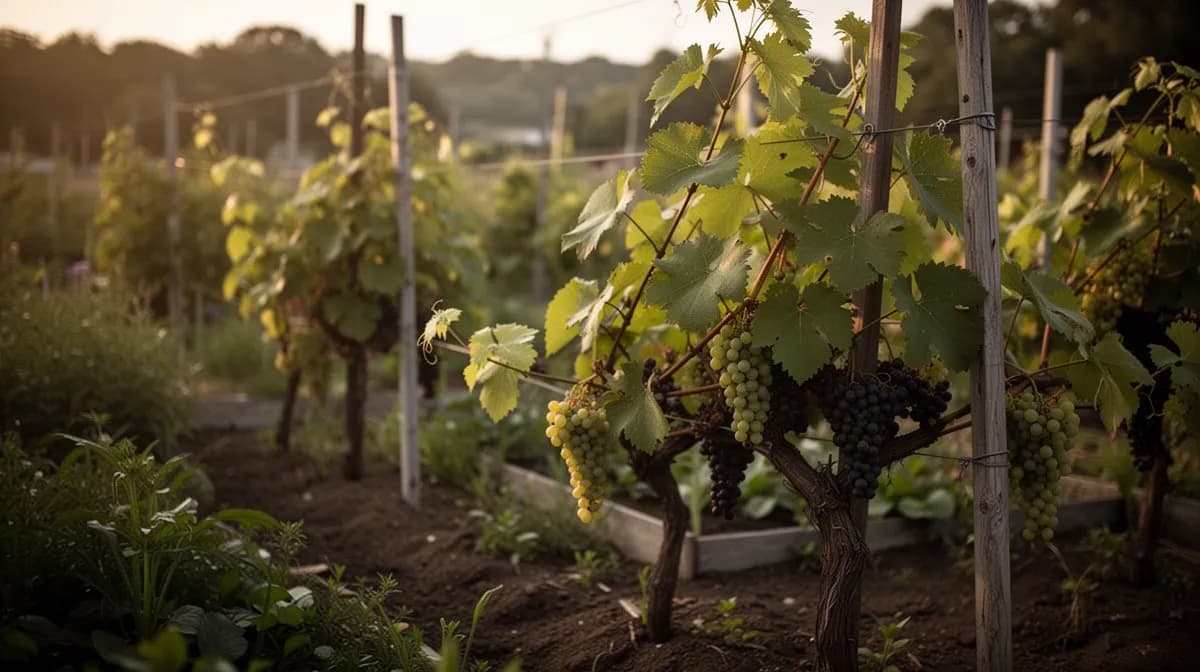Cepas de Riesling en una viña en terrazas