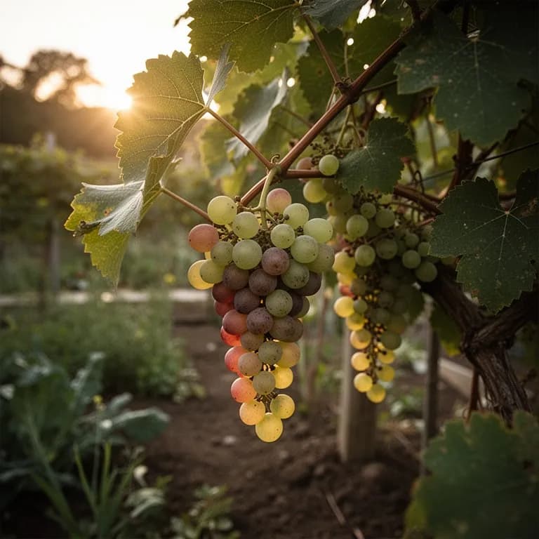 Selección de variedades populares de uva de mesa: Thompson Seedless verde, Flame Seedless roja y Autumn Royal negra