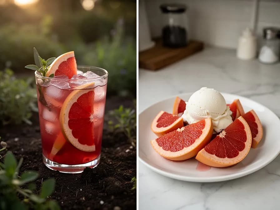 Frisch gepresster Ruby Red Grapefruitsaft-Spritzer