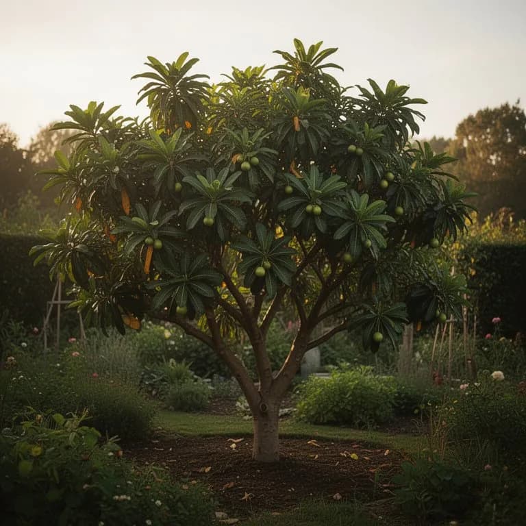 Gardener pruning guava tree branches to maintain shape